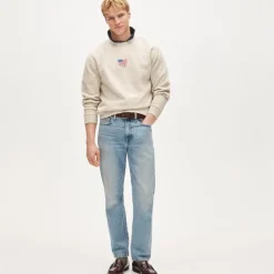 '83 fleece sweatshirt with flag embroidery