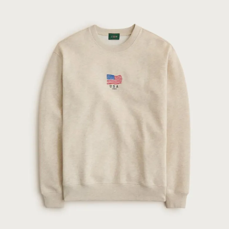 '83 fleece sweatshirt with flag embroidery