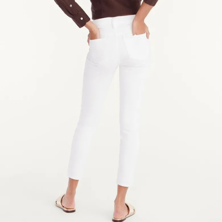 9" mid-rise toothpick jean in white