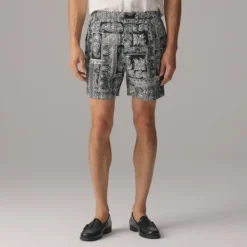 5.5'' Pier linen short in batik print
