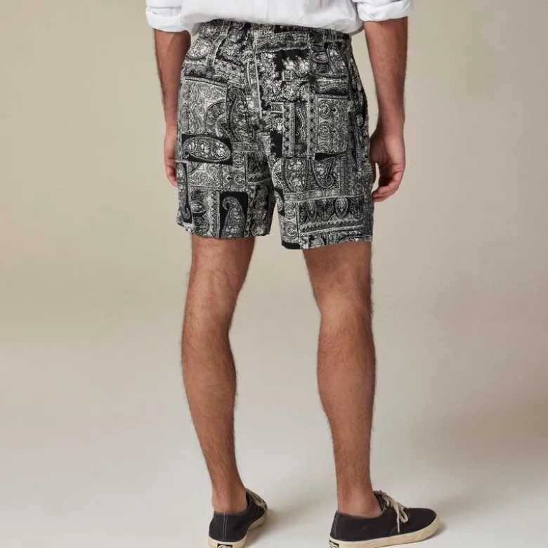 5.5'' Pier linen short in batik print