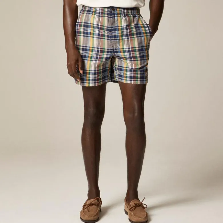 5.5" Pier short in cotton madras