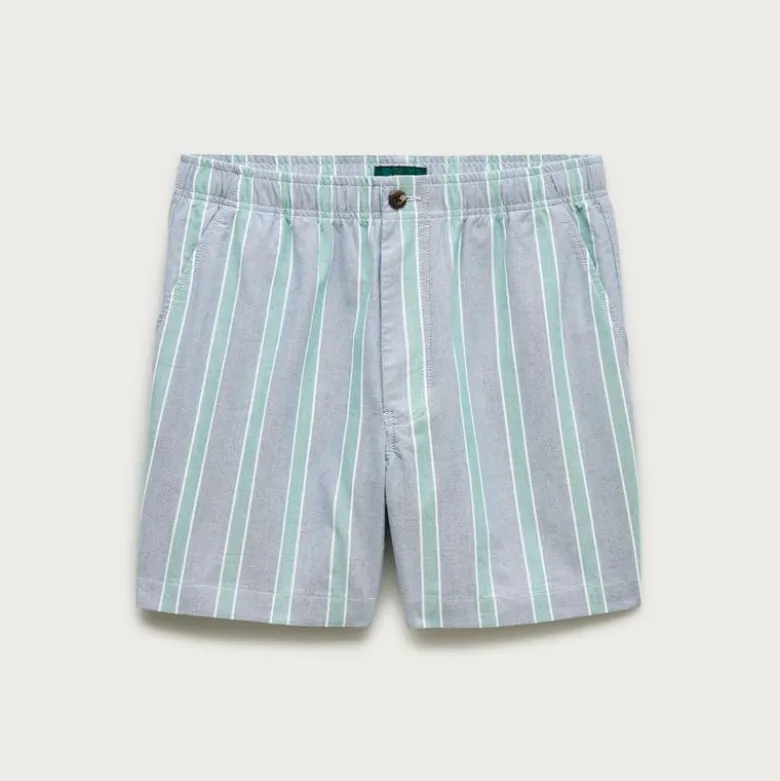 5.5" Pier short in cotton oxford stripe