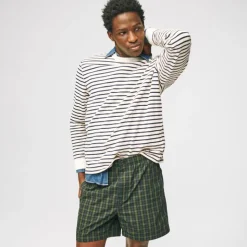 5.5" Pier short in cotton plaid