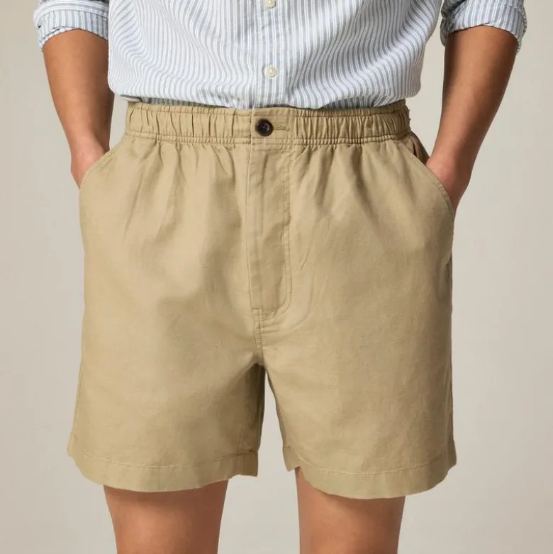 5.5'' Pier short in cotton-linen blend
