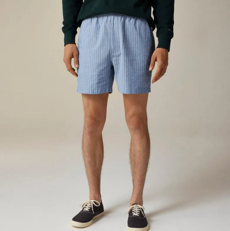 5.5" Pier short in striped cotton blend