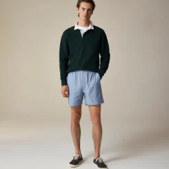 5.5" Pier short in striped cotton blend