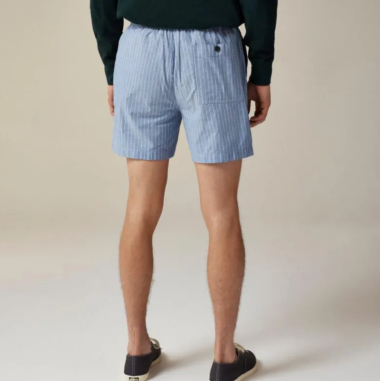 5.5" Pier short in striped cotton blend