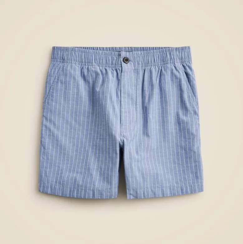 5.5" Pier short in striped cotton blend