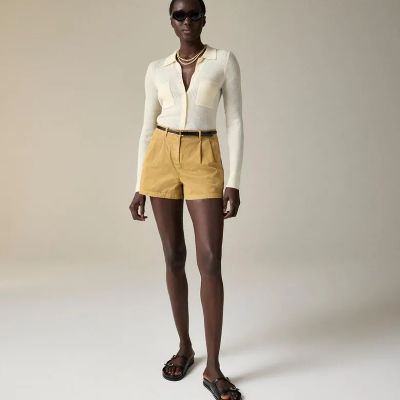 3" pleated heritage chino short