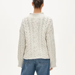 2025 Rollneck™ cable-knit sweater in marled heritage cotton