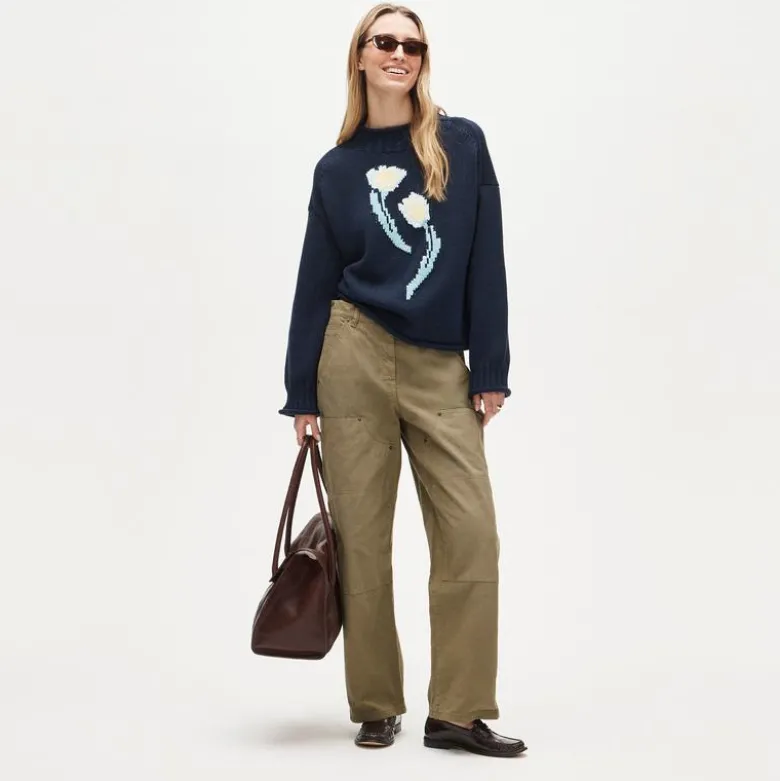 2025 Rollneck™ sweater in floral-print heritage cotton