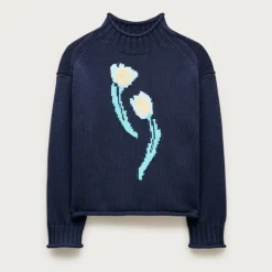 2025 Rollneck™ sweater in floral-print heritage cotton