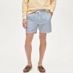 6" stretch swim trunk in cotton blend