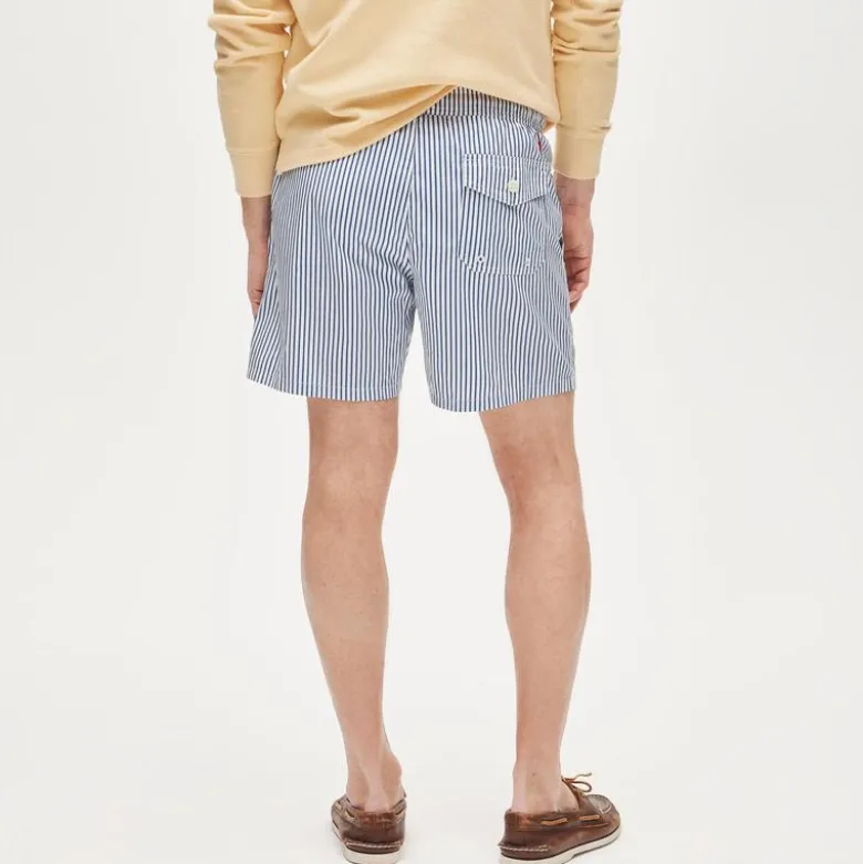 6" stretch swim trunk in cotton blend