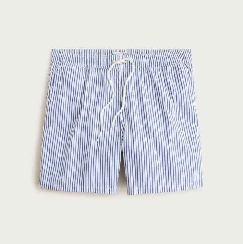 6" stretch swim trunk in cotton blend