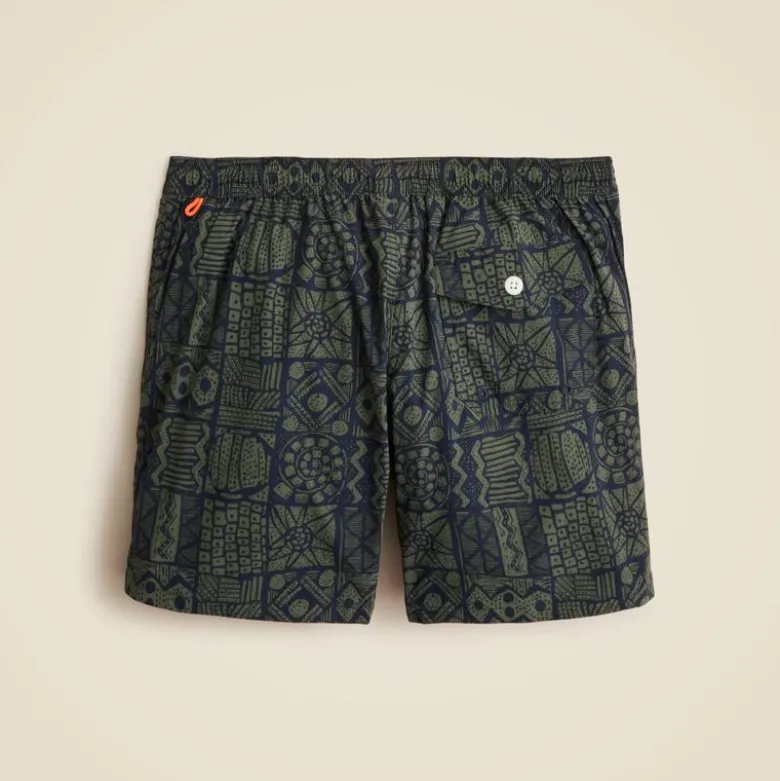 6'' stretch swim trunk in print with ECONYL® nylon