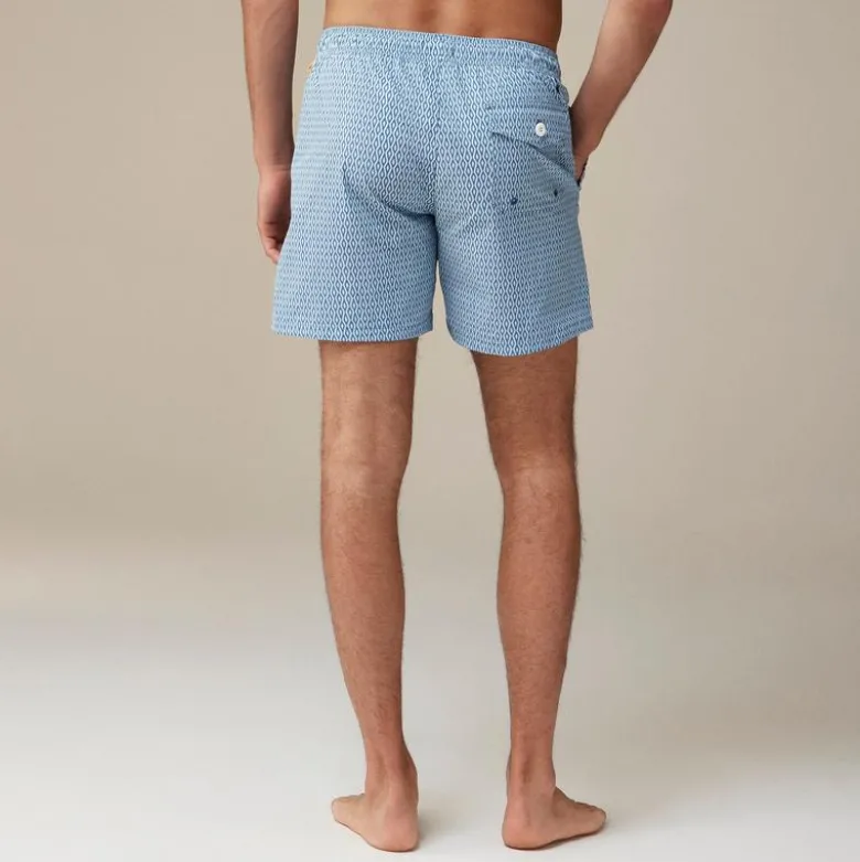 6" stretch swim trunk in print with ECONYL® nylon