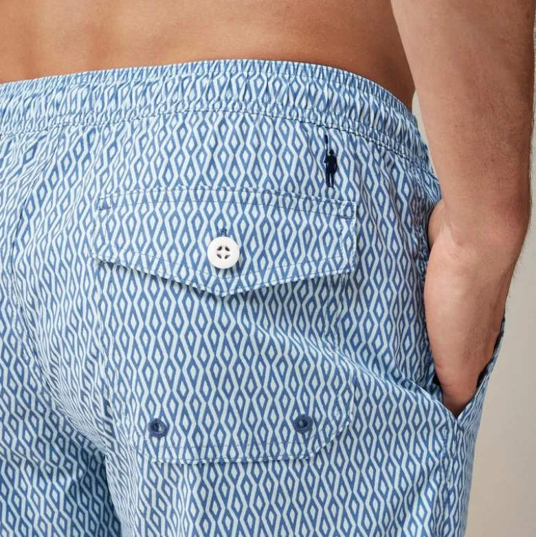 6" stretch swim trunk in print with ECONYL® nylon
