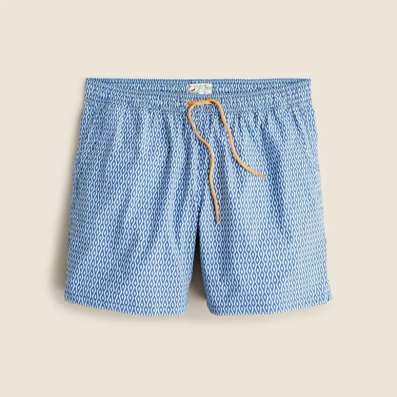 6" stretch swim trunk in print with ECONYL® nylon