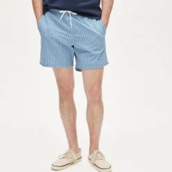 6'' stretch swim trunk in print with ECONYL® nylon