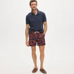 6" stretch swim trunk in print