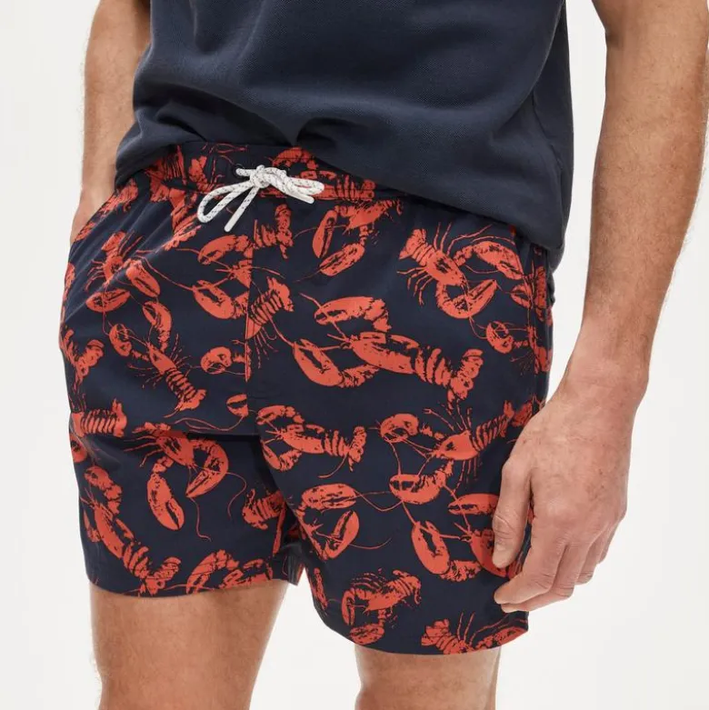 6" stretch swim trunk in print