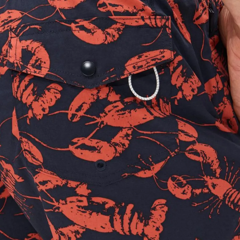 6" stretch swim trunk in print