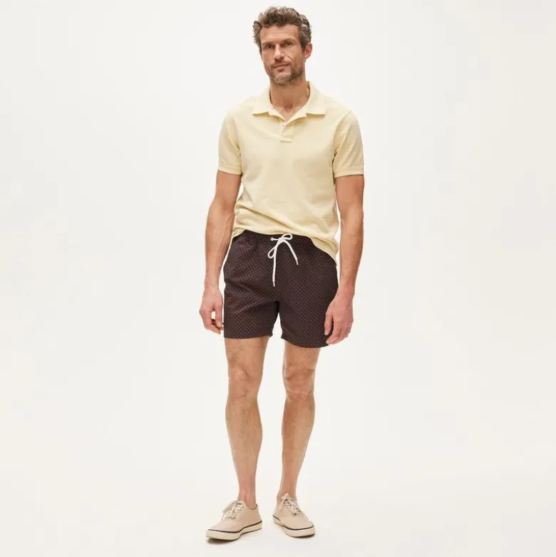 6" stretch swim trunk in print with EOCONYL® nylon