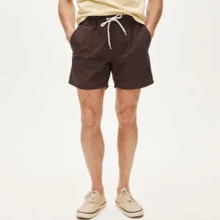 6" stretch swim trunk in print with EOCONYL® nylon