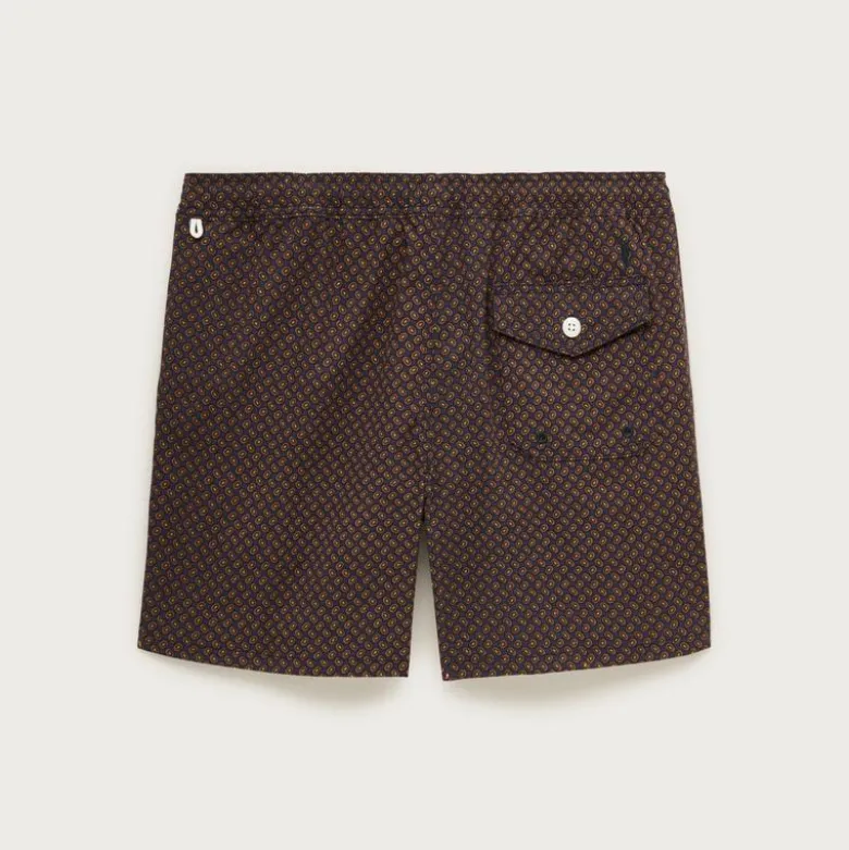 6" stretch swim trunk in print with EOCONYL® nylon
