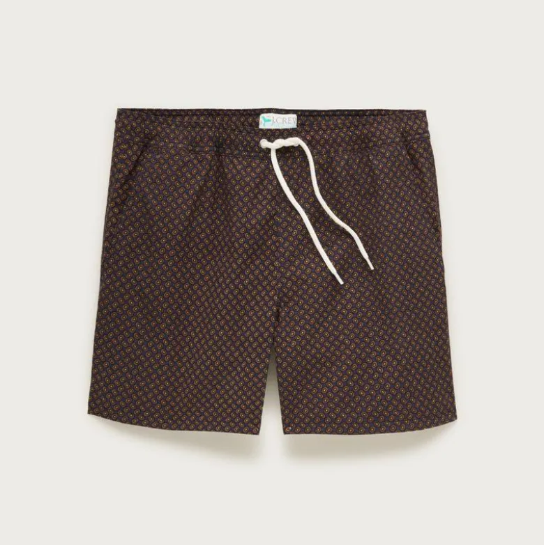 6" stretch swim trunk in print with EOCONYL® nylon