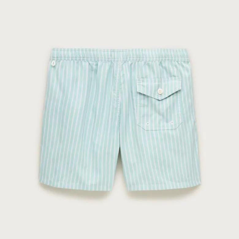 6" swim trunk in cotton-nylon blend oxford