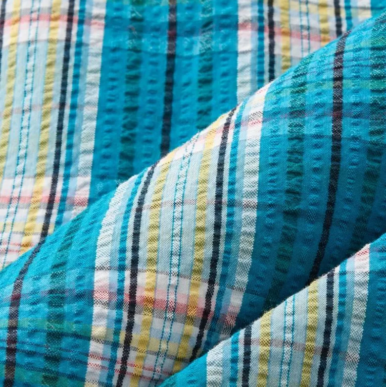 6" swim trunk in seersucker plaid