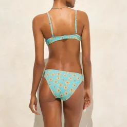 1993 underwire bikini top in retro daisy print