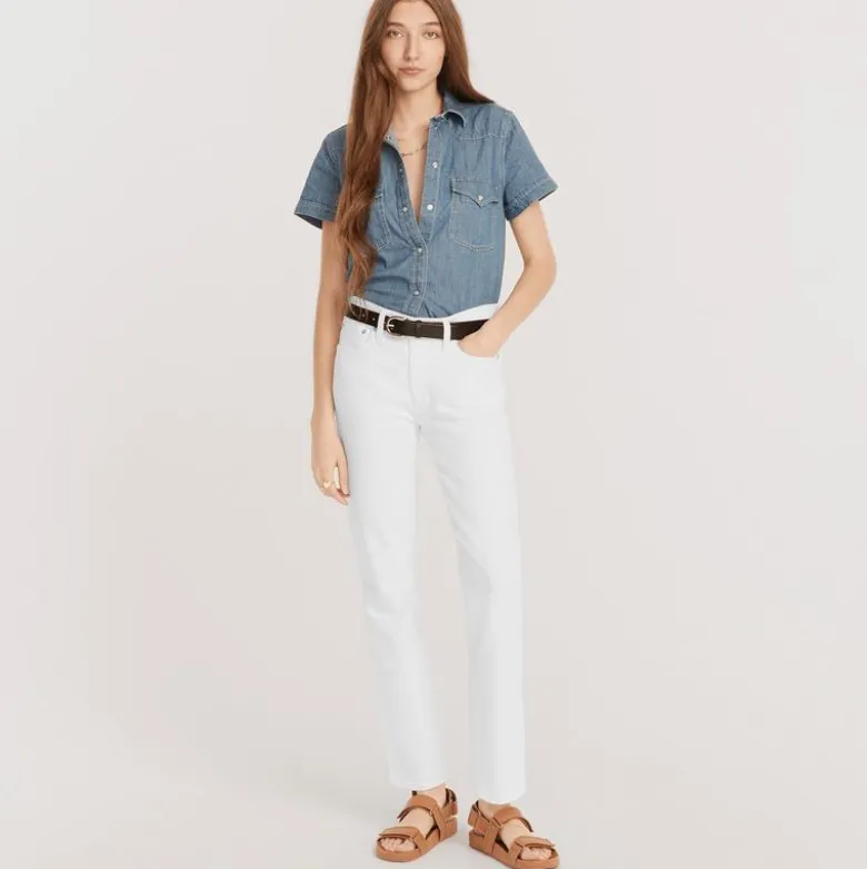 9" vintage slim-straight jean in white