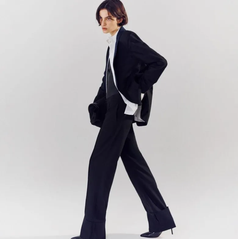 Alex Eagle X J.Crew cuffed mid-rise trouser in wool-cotton blend