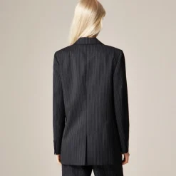 Alex Eagle X J.Crew relaxed double-breasted blazer in pinstriped wool