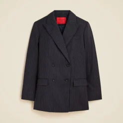 Alex Eagle X J.Crew relaxed double-breasted blazer in pinstriped wool