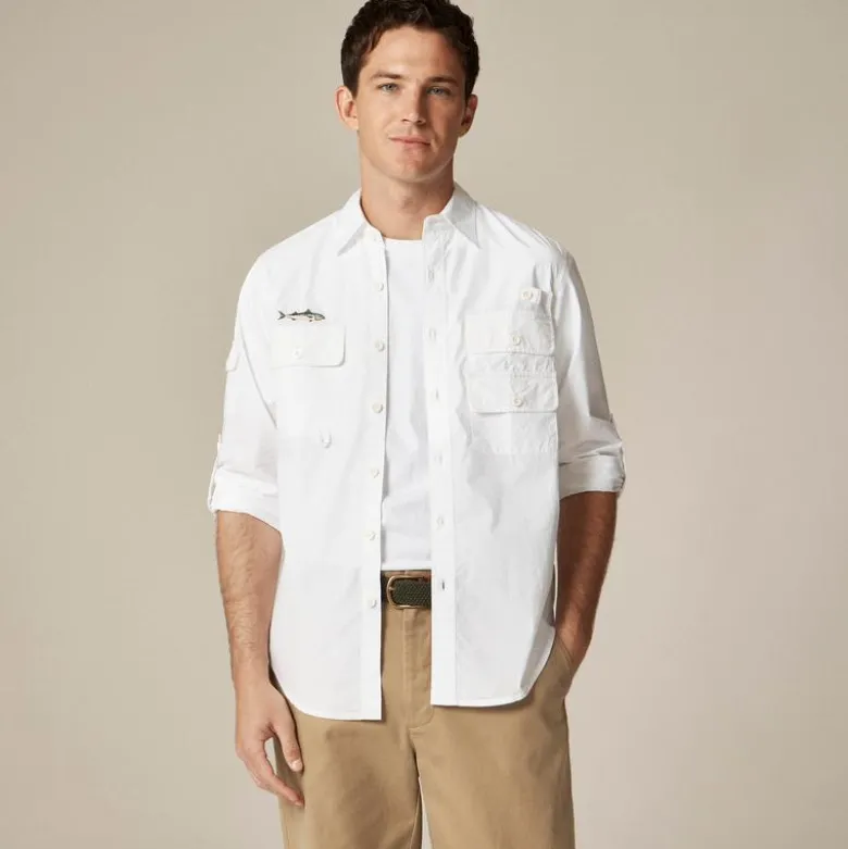 Atlantic Coastal Supplies X J.Crew cotton poplin fishing shirt