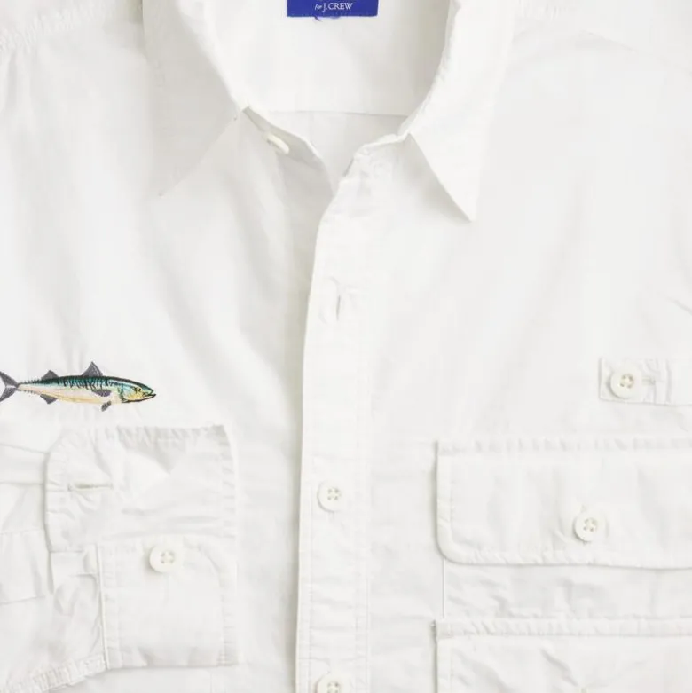 Atlantic Coastal Supplies X J.Crew cotton poplin fishing shirt