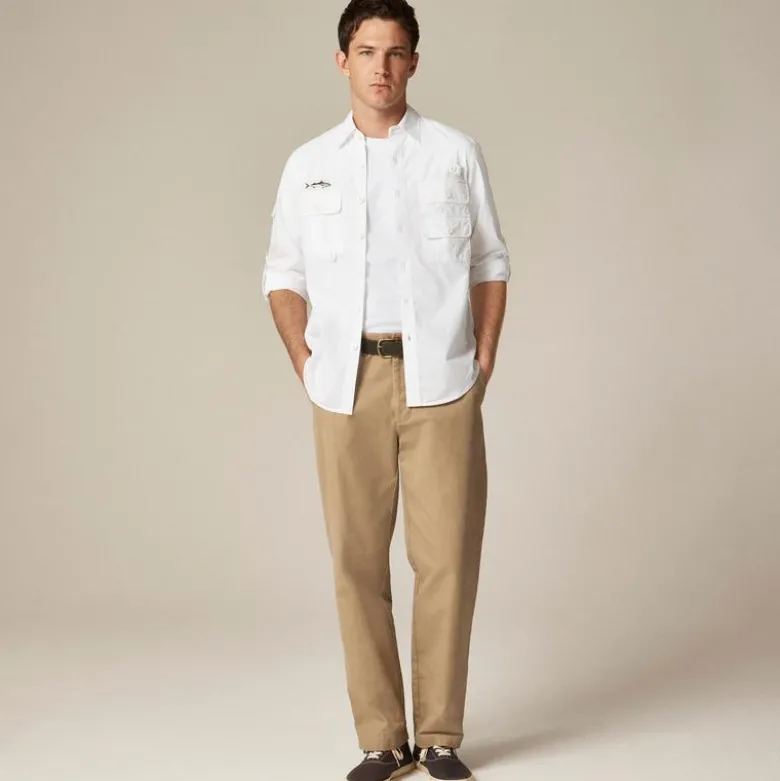 Atlantic Coastal Supplies X J.Crew cotton poplin fishing shirt
