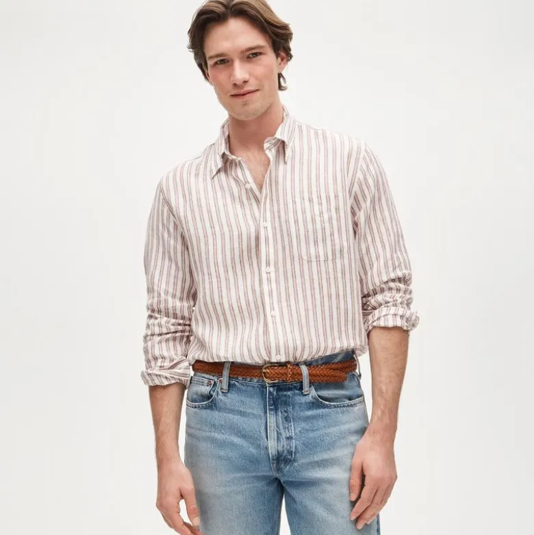 Baird McNutt Irish linen point-collar shirt