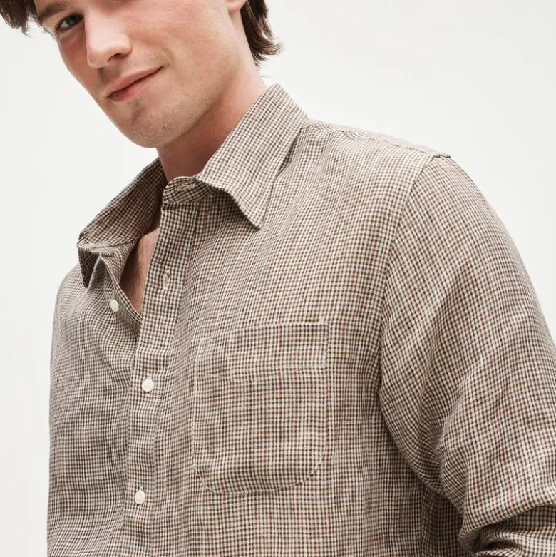 Baird McNutt Irish linen point-collar shirt