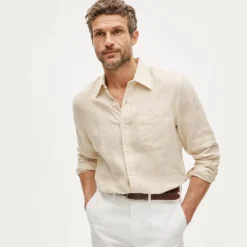 Baird McNutt Irish linen point-collar shirt