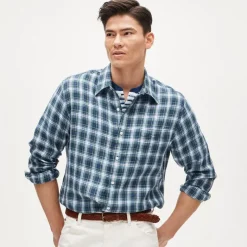 Baird McNutt Irish linen point-collar shirt