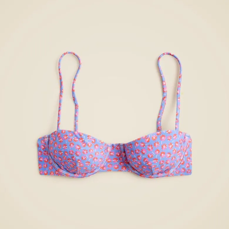 Balconette underwire bikini top in summer fields print