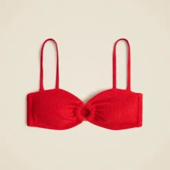 Bandeau scrunchie bikini top with O-ring