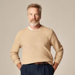 Basket-stitch cotton crewneck sweater