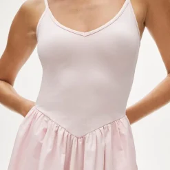 Basque-waist mixy dress